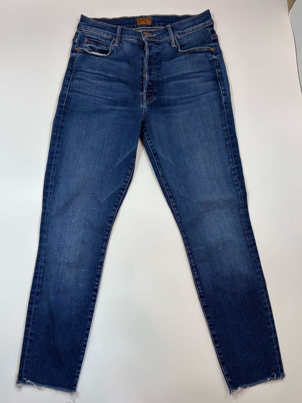 MOTHER The Stunner Ankle Fray Jeans 30 Change Is In The Air Raw Hem
